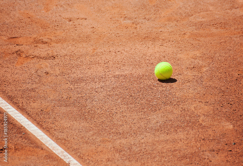 Tennis ball on a tennis court. © Ryzhkov Oleksandr