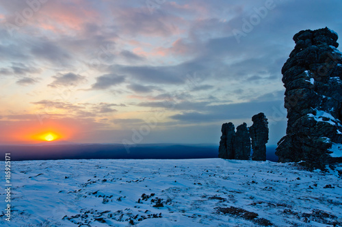 Sunset at the Manpupuner Plateau photo