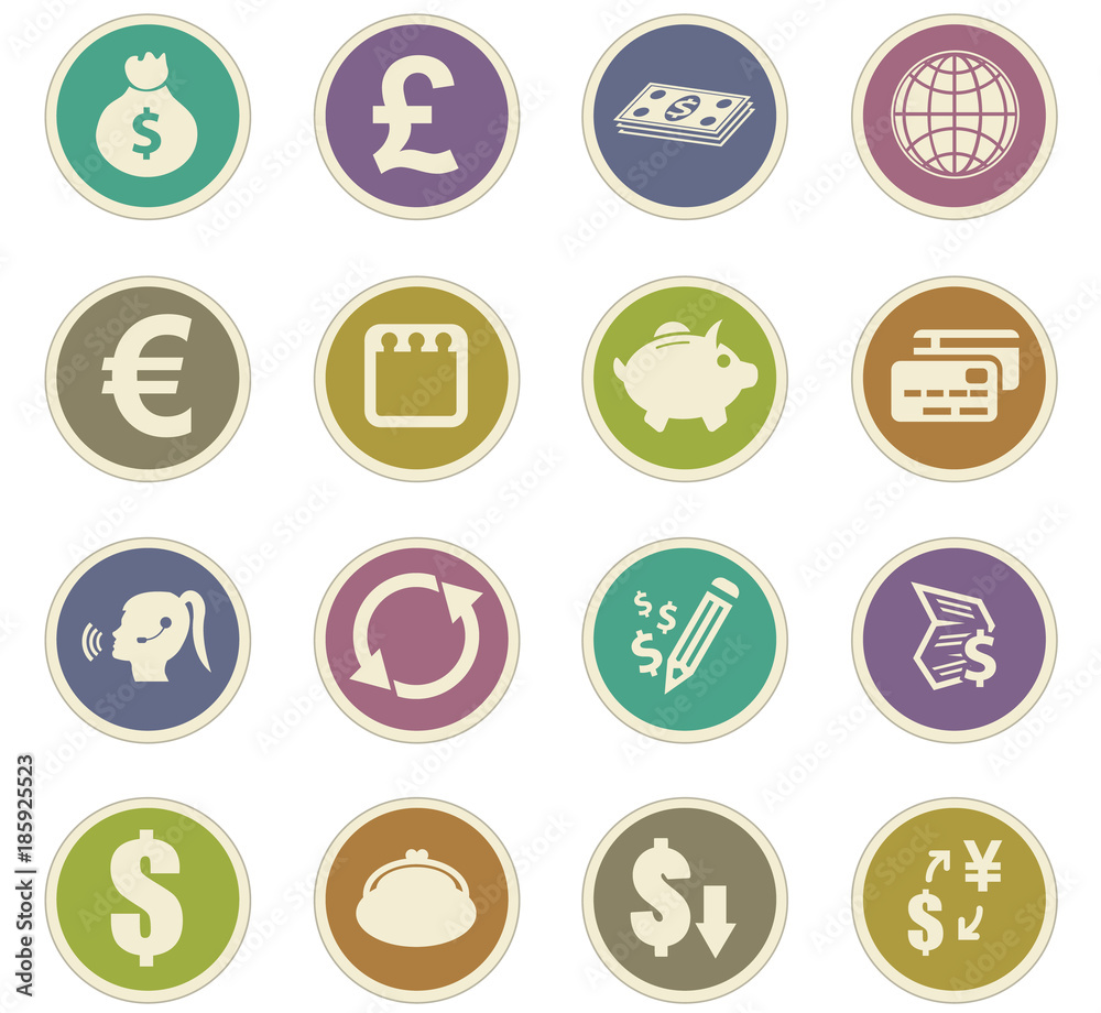 Fototapeta premium Currency exchange paper stickers