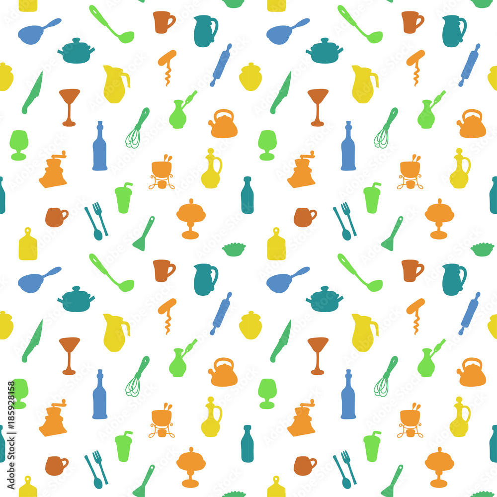 Seamless kitchen pattern. Can be used for textile, website background, book cover, packaging. Seamless kitchen pattern. Can be used for textile, website background, book cover, packaging.