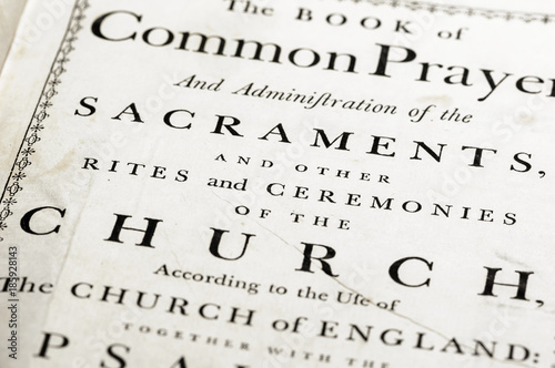 Front cover of a very old version of the Book of Common Prayer (CofE) photo