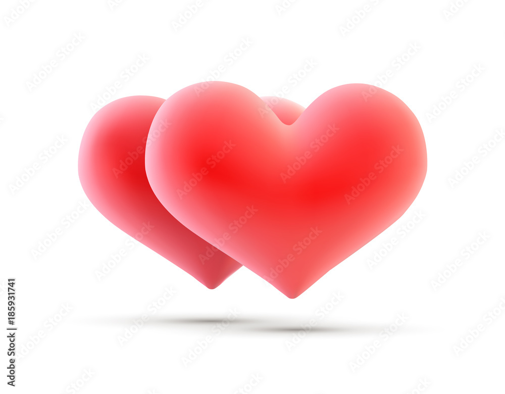 3D heart isolated on white. Valentine s day heart. Beautiful Vector heart illustration 3D heart isolated on white. Valentine s day heart. Beautiful Vector heart illustration