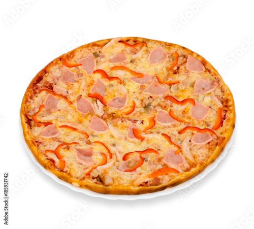 pizza with bacon and paprika