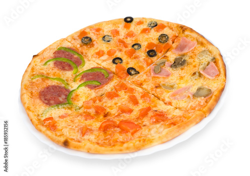 pizza four in one, clipping path