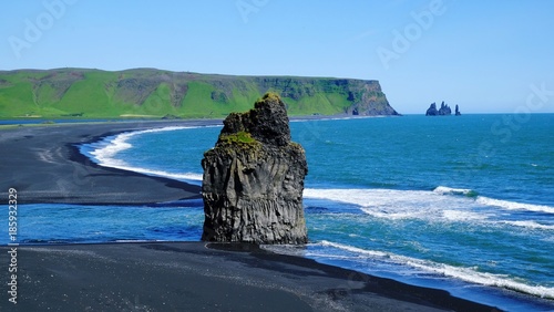 Tableau sur toile Iceland Black Beach Vik Reynisdrangar Rock