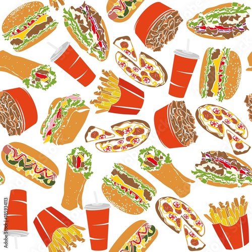 Colorful Pattern Fast Food I