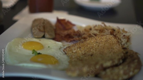 high speed shot of a southern breakfast photo