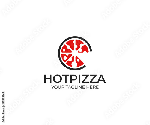 Pizza Logo Template. Fast Food Vector Design. Bakery Products Illustration © artsterdam