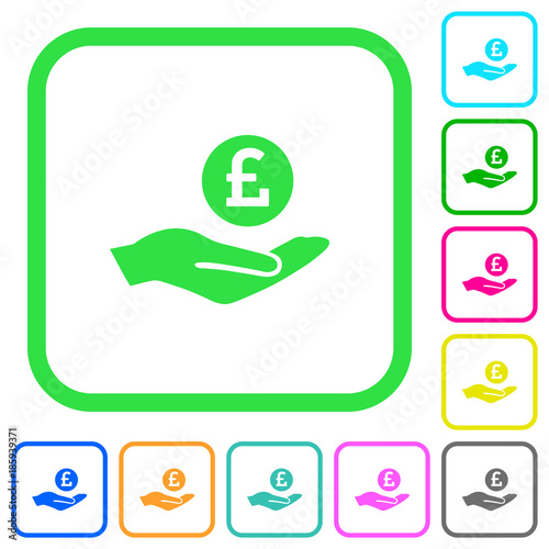 Pound earnings vivid colored flat icons icons