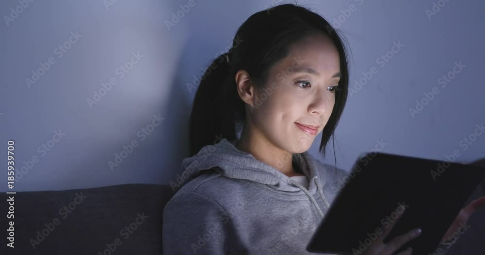 Woman use of tablet computer