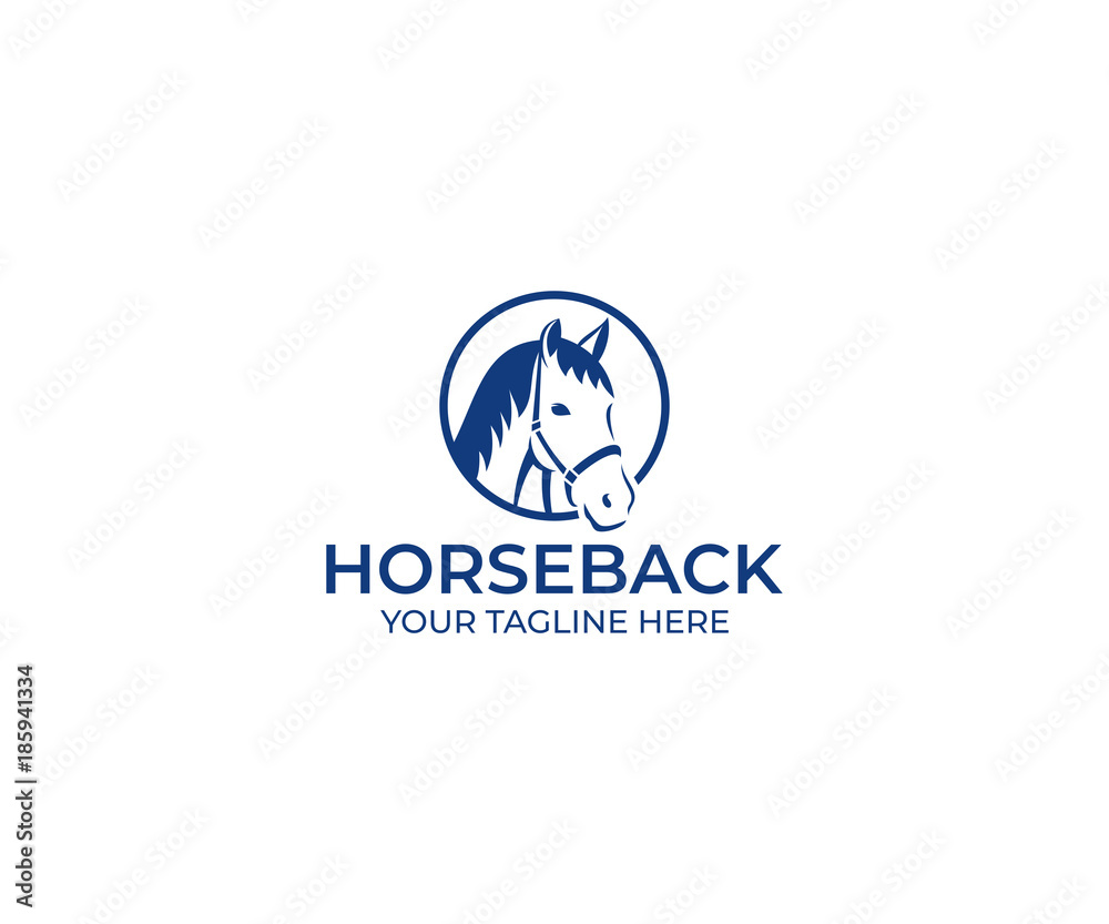 Horse's Head Logo Template. Horse in Circle Vector Design. Animal Illustration Horse's Head Logo Template. Horse in Circle Vector Design. Animal Illustration