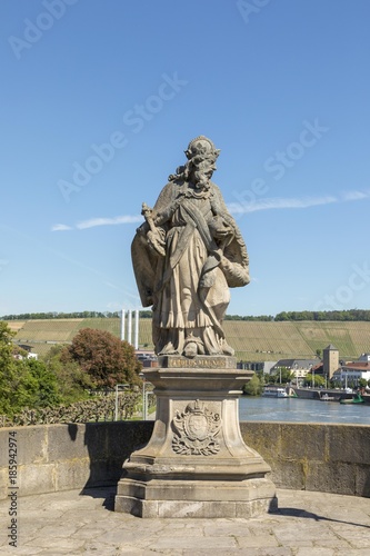Statues on the Alte Mainbruecke in Wuerzburg, Franconia, Germany