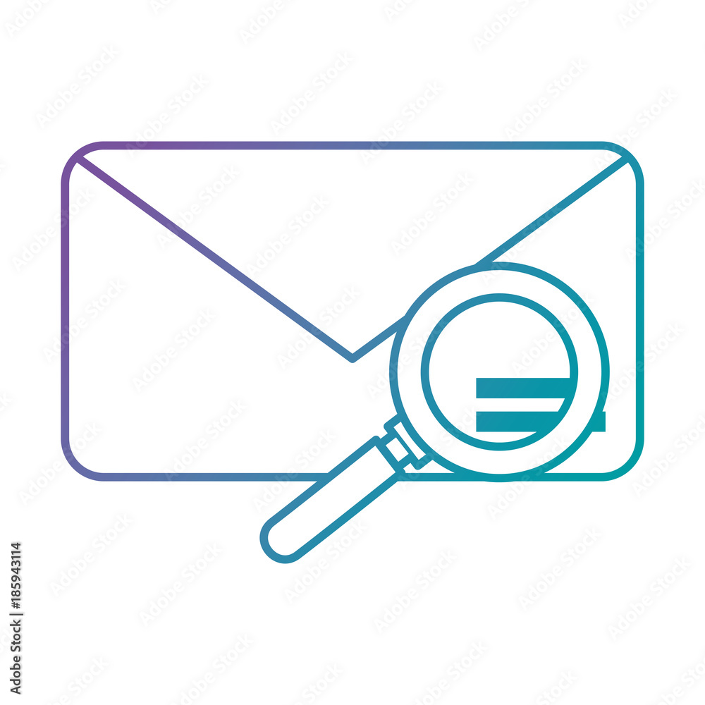 envelope mail with magnifying glass vector illustration design envelope mail with magnifying glass vector illustration design