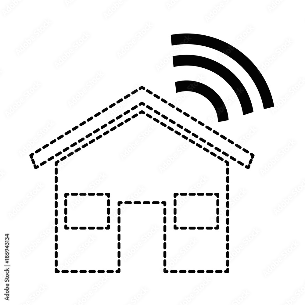 house silhouette with wifi signal vector illustration design house silhouette with wifi signal vector illustration design