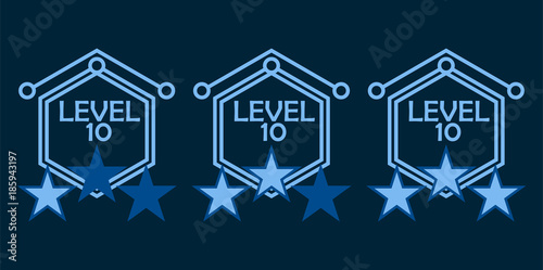 Level complete badges vector set