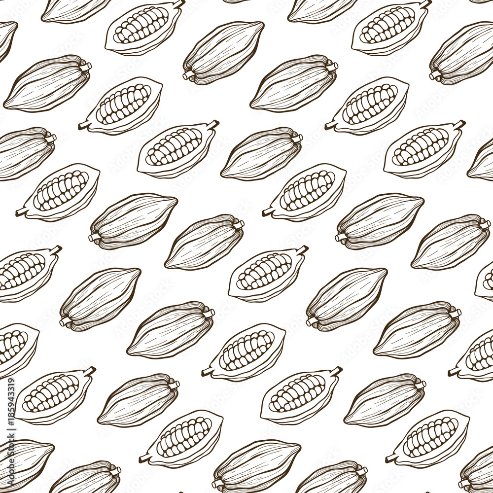 cacao beans seamless pattern cacao beans seamless pattern