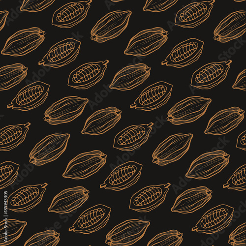 cacao beans seamless pattern