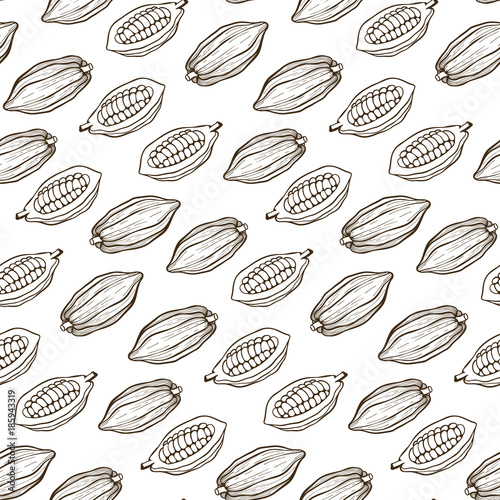 cacao beans seamless pattern
