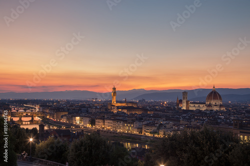 Panoramic of Florence at sunset