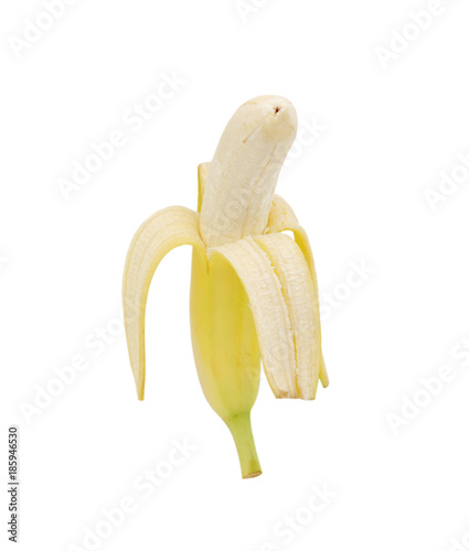An isolated opening banana