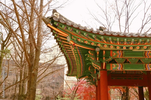 Korean traditional architecture roof photo