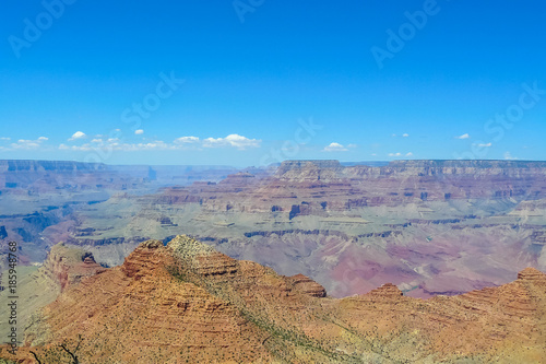 Grand Canyon with sun aerial view