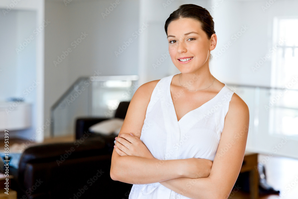 Beautiful woman portrait indoors