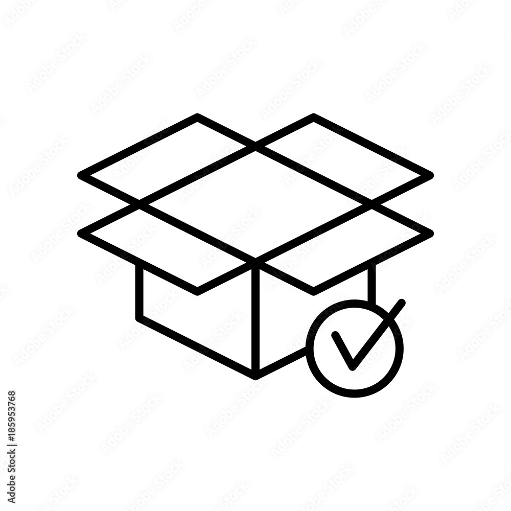 check open box outline logo icon design check open box outline logo icon design