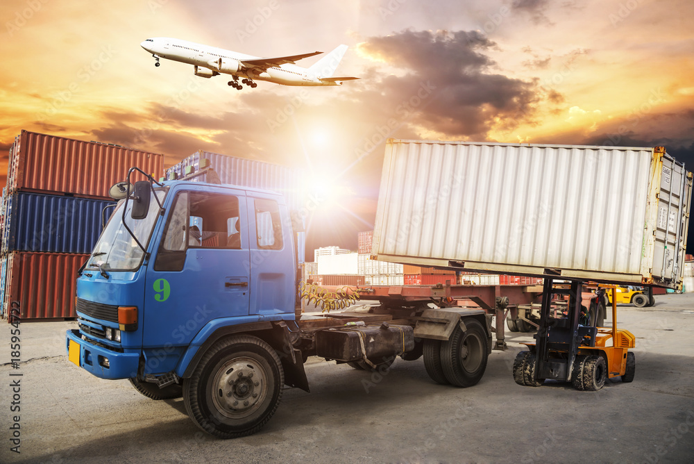 Industrial Container Cargo freight ship for Logistic Import Export background Industrial Container Cargo freight ship for Logistic Import Export background
