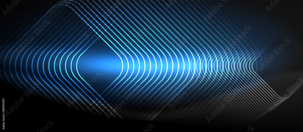 Neon glowing techno lines Neon glowing techno lines