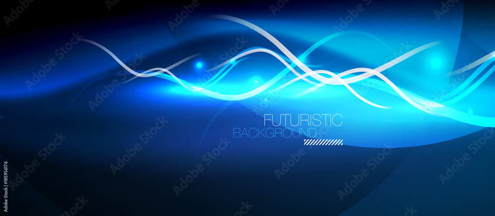 Bright neon lines wave Bright neon lines wave
