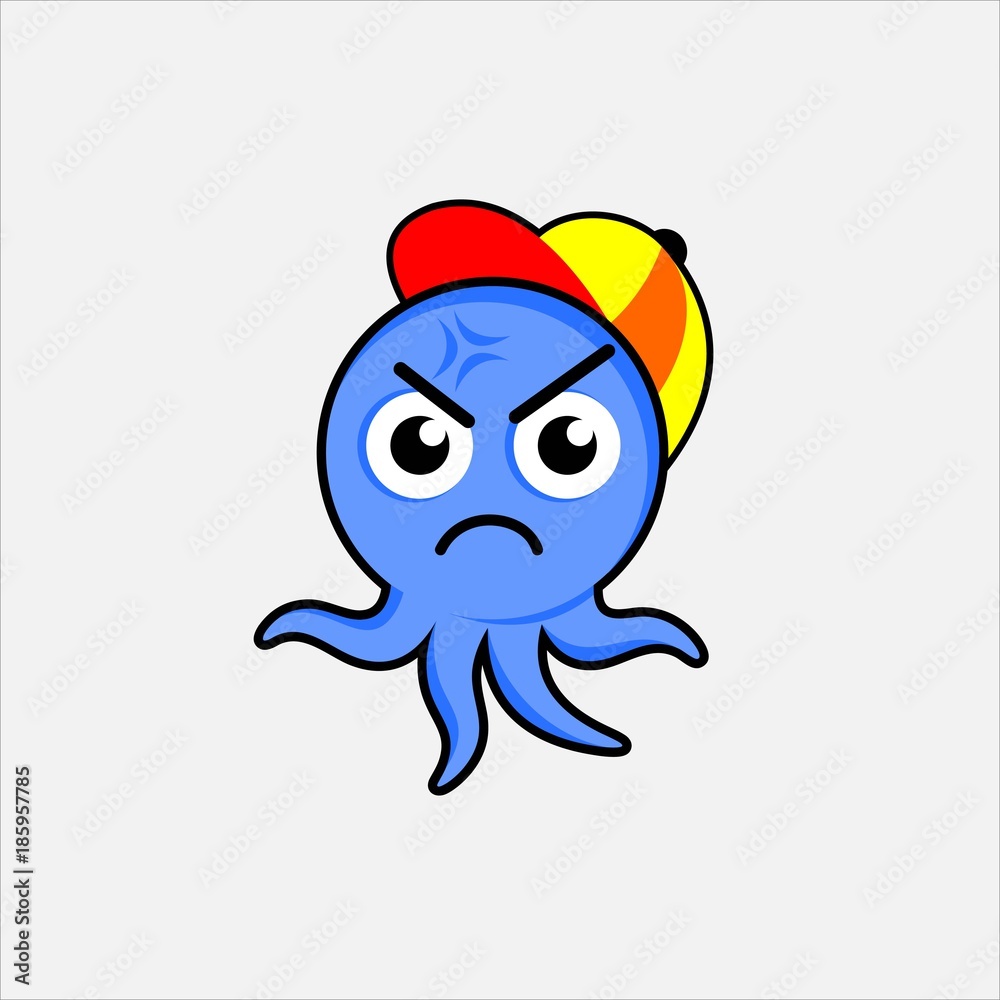 Cute octopus angry