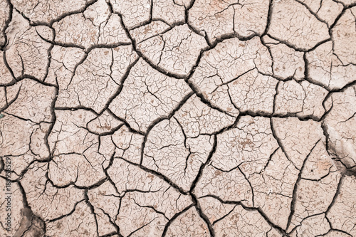 The cracked dry ground because of drought, Concept drought and crisis environment.