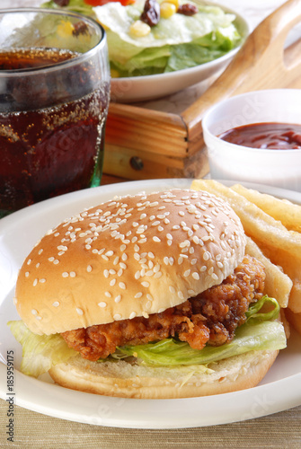 Delicious and juicy chicken burger