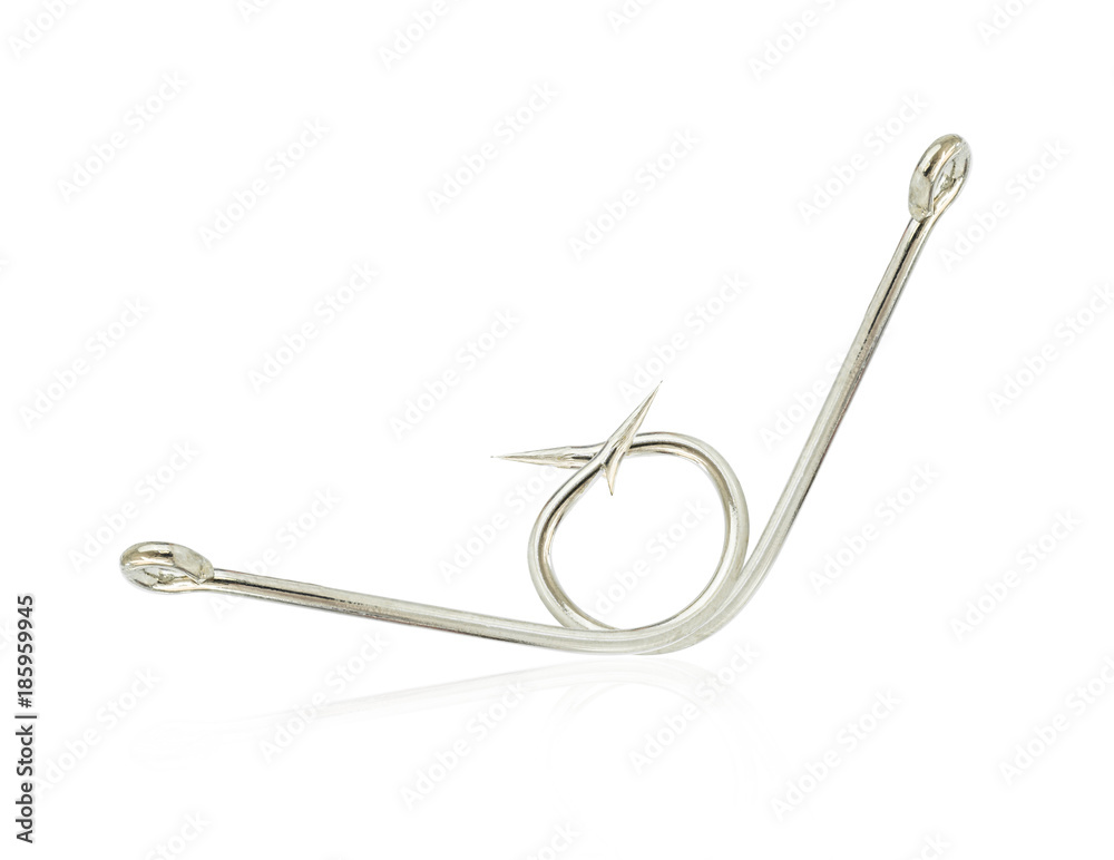 Fish hook isolate on a white background Fish hook isolate on a white background