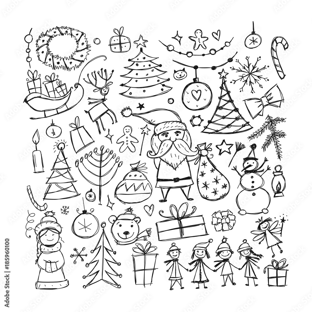 Christmas set, sketch for your design