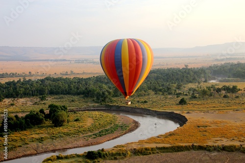 Fire balloon over the river