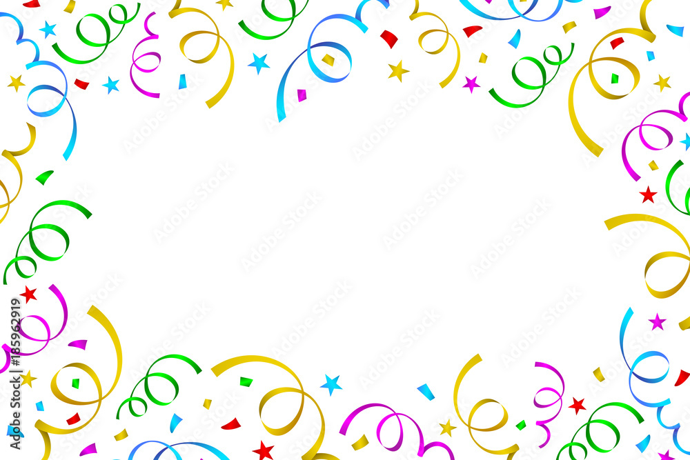 Confetti and colorful ribbons. Celebration background template 1929457  Vector Art at Vecteezy