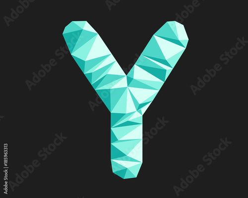 Worthy diamond letter Y on the dark background