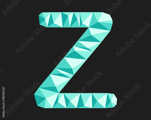 Worthy diamond letter Z on the dark background