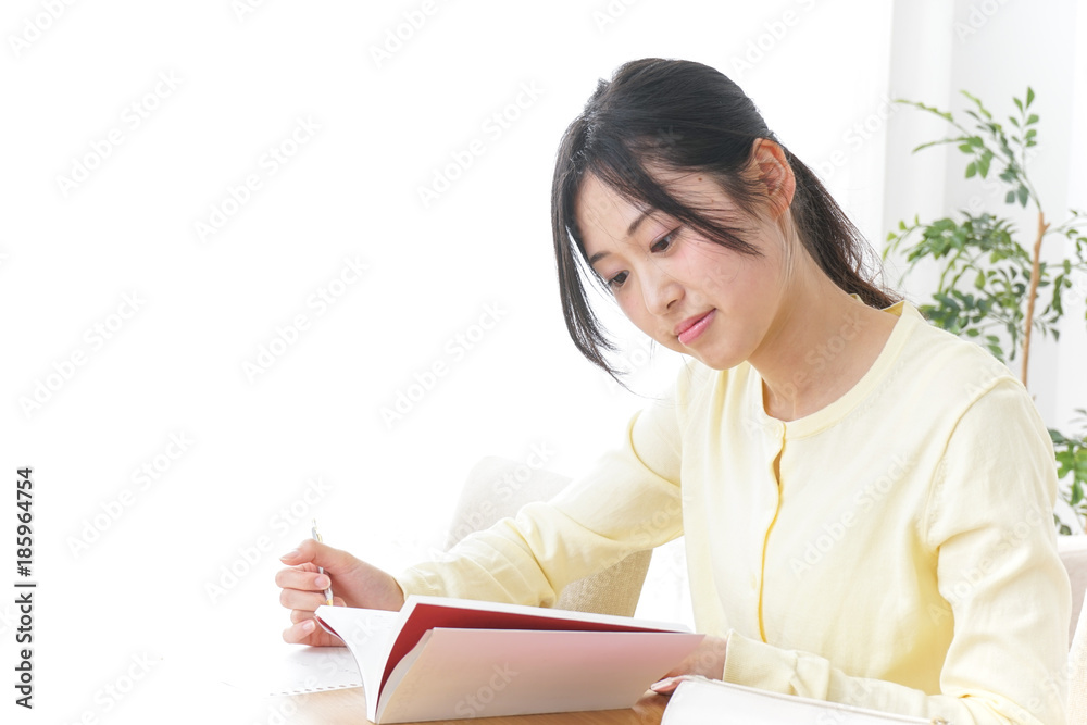 Female student studying in cram school Female student studying in cram school