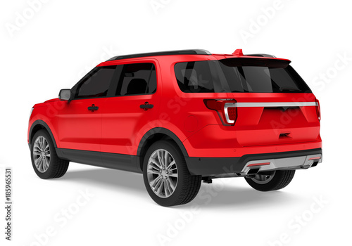 Red SUV Car Isolated