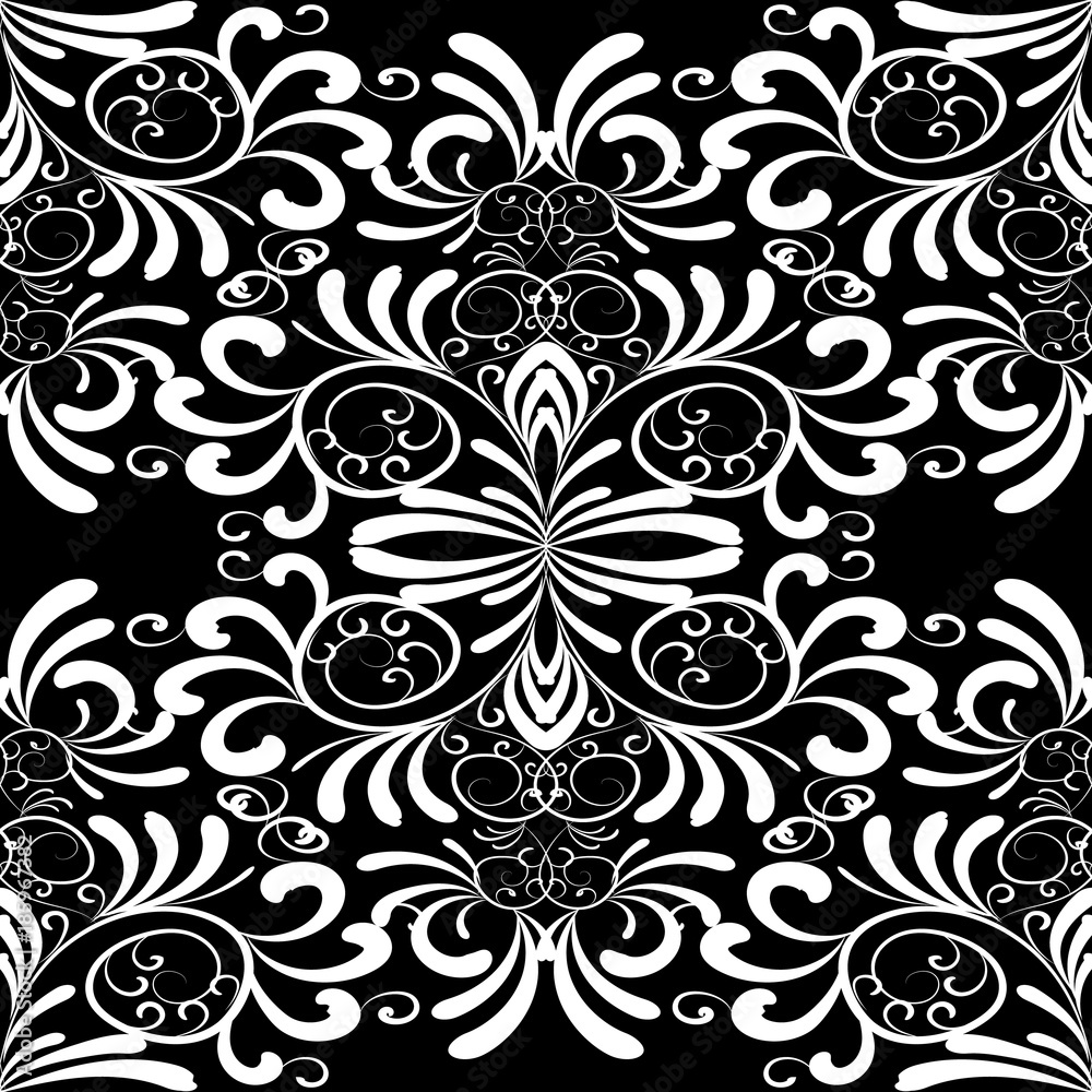 Vintage Flowers Wallpaper Black And White