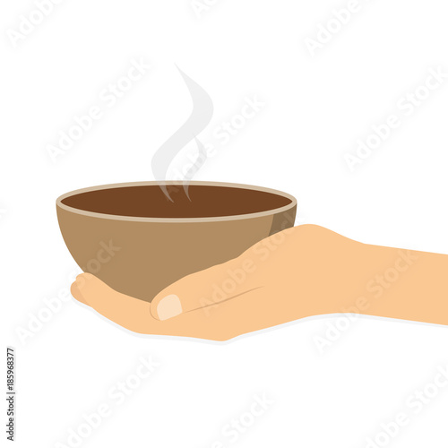 Spende warme Mahlzeit Flat Design