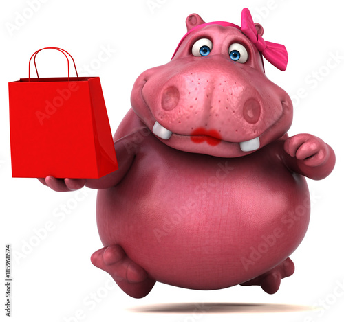 Pink Hippo - 3D Illustration