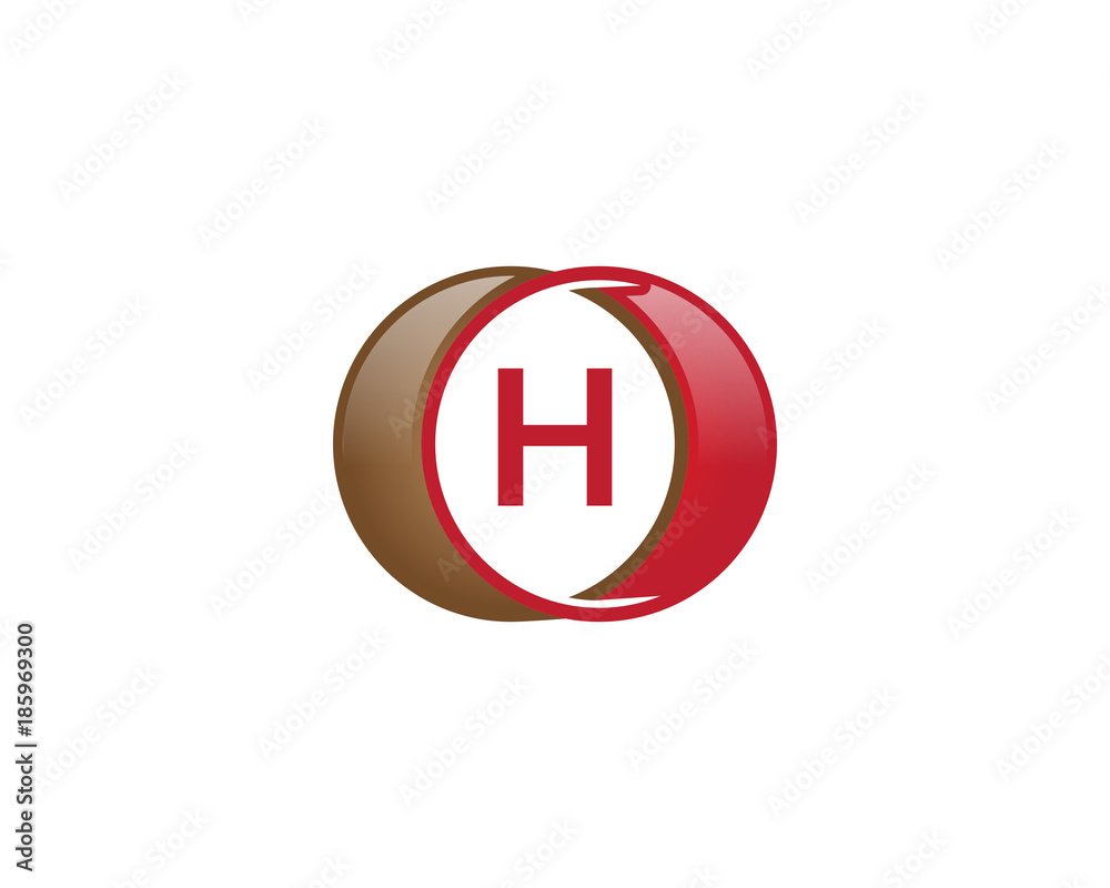 Obraz premium h letter circle logo