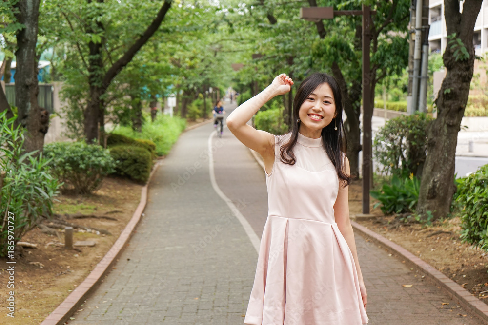 Young woman going on a date outdoors Young woman going on a date outdoors