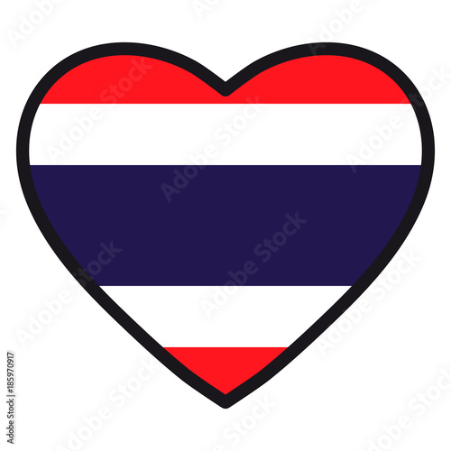 Flag of Thailand in the shape of Heart with contrasting contour, symbol of love for his country, patriotism, icon for Independence Day. Free Download Flag of Thailand in the shape of Heart with contrasting contour, symbol of love for his country, patriotism, icon for Independence Day. - GFXLoad