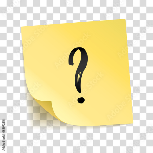 Note yellow sticker question mark