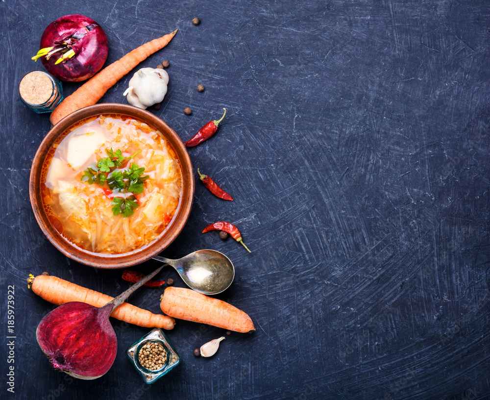 Ukrainian national food-borshch Ukrainian national food-borshch